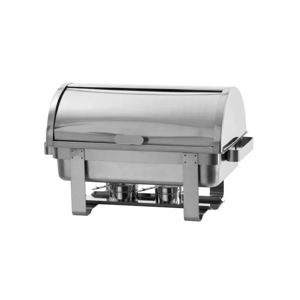 Chafing dish-uri - Chafing dish GN1/1, capac roll-top, inox, 9 litri, pentru bufet