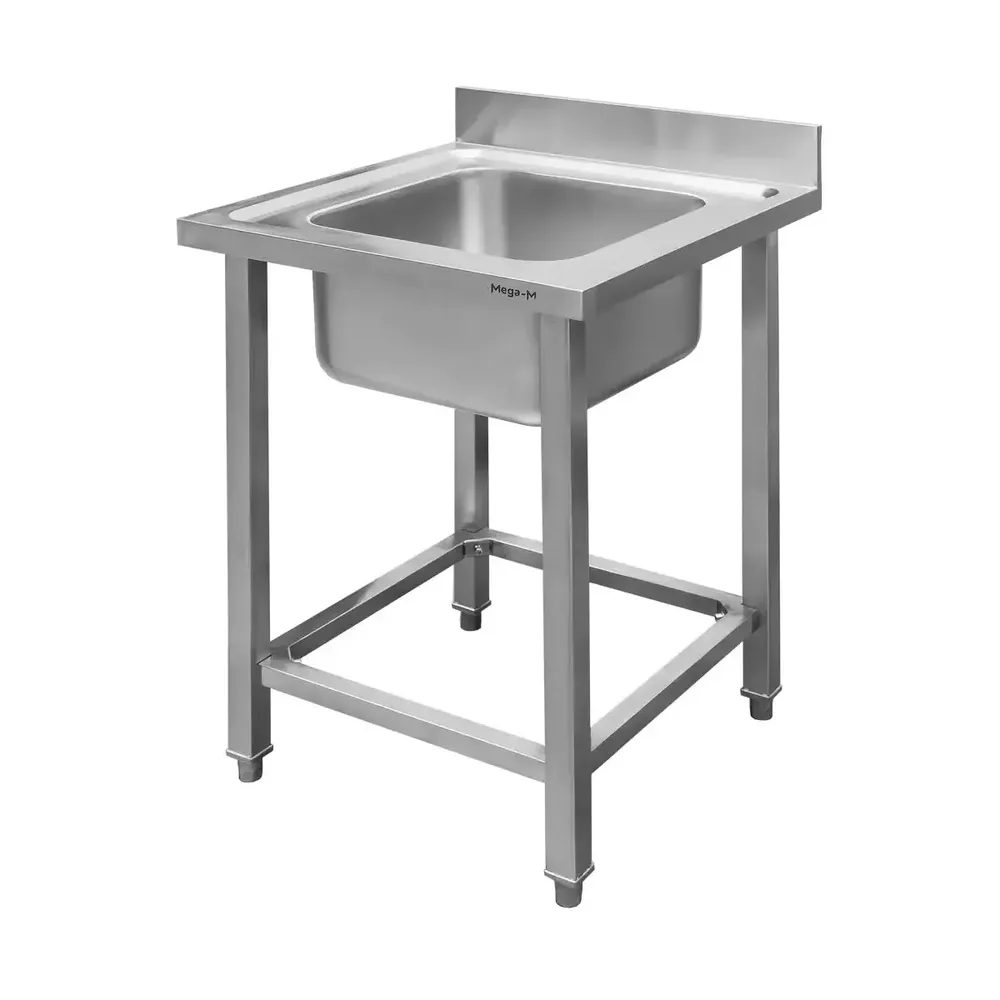 Mese cu spalator cu polita - Chiuveta inox 1 cuva 60x60x85cm