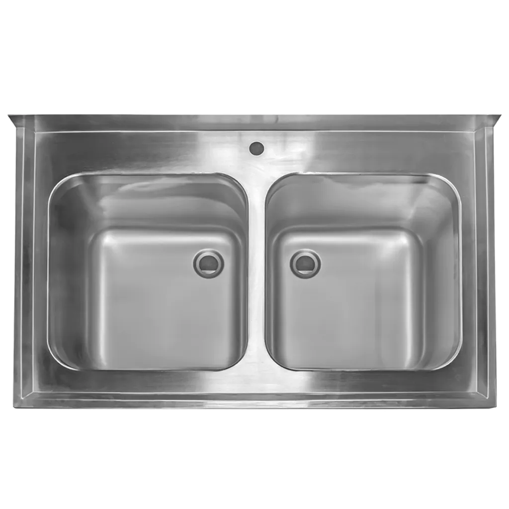 Chiuveta inox 2 cuve cu raft 120x70x85cm [4]