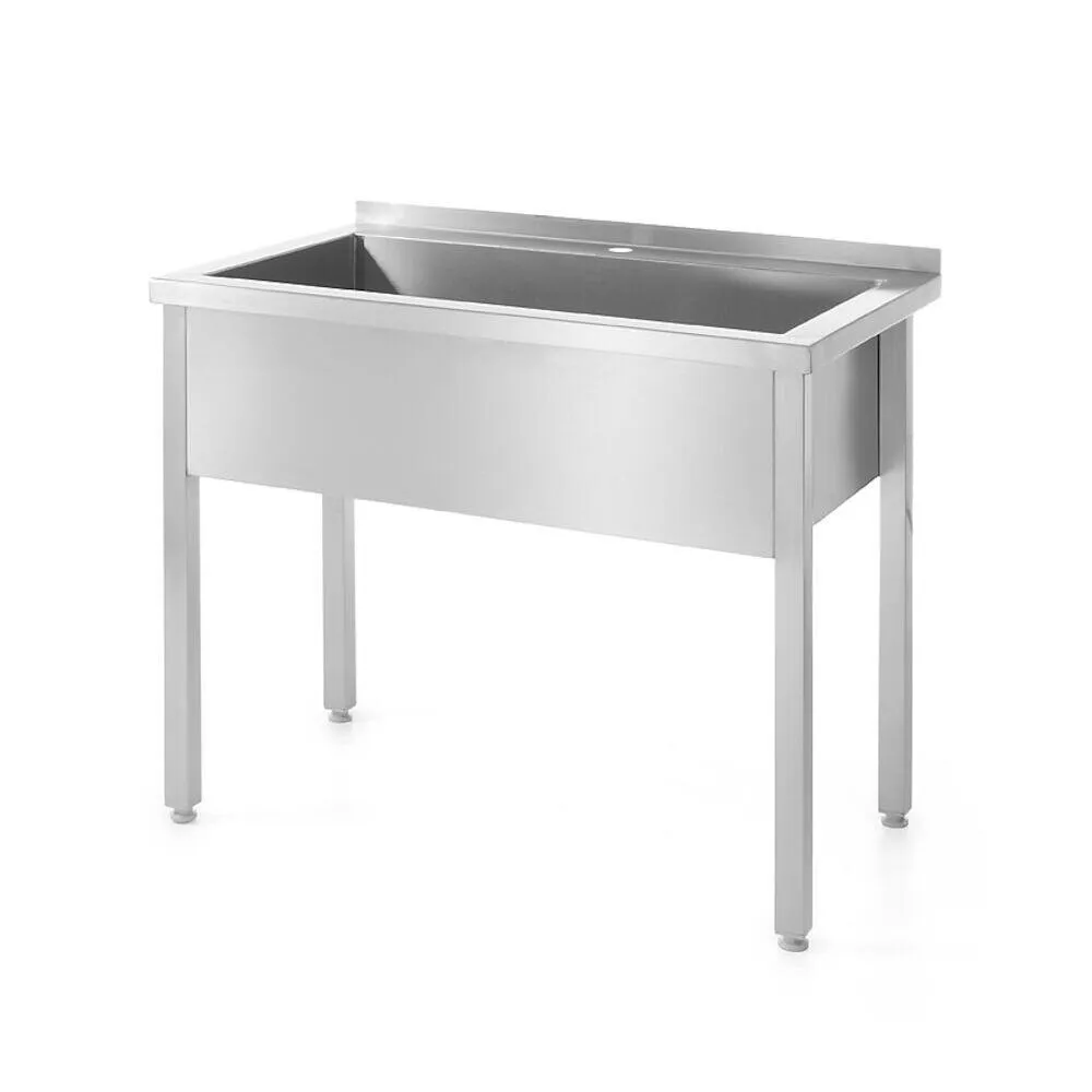 Spalatoare inox cu 1 cuva - Chiuveta inox cu rebord, 80x60x85 cm, sudata