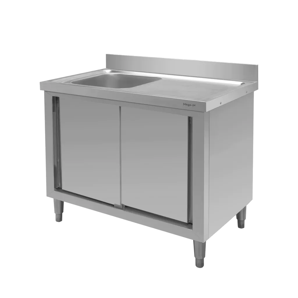 Mobilier inox - Chiuveta inox cuva stanga, dulap 100x60x85cm