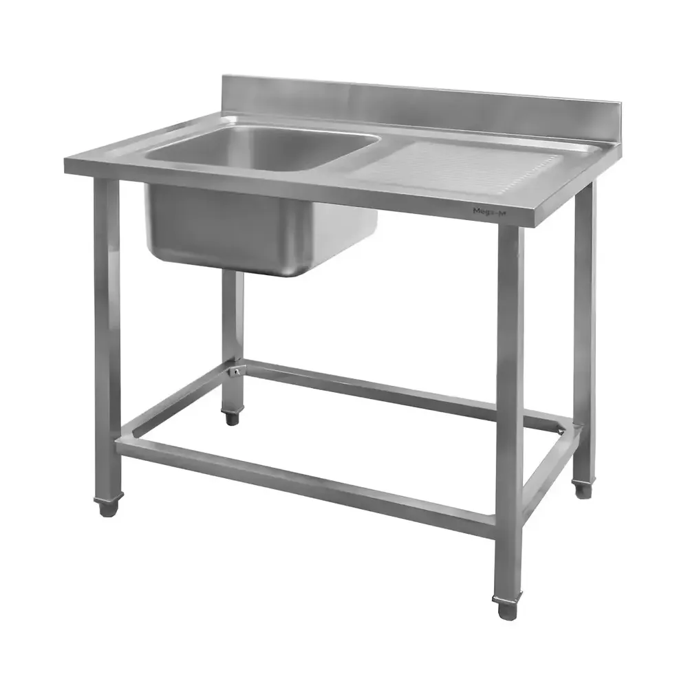 Mese cu spalator cu polita - Chiuveta inox cuva stanga, scurgator 100x60x85cm