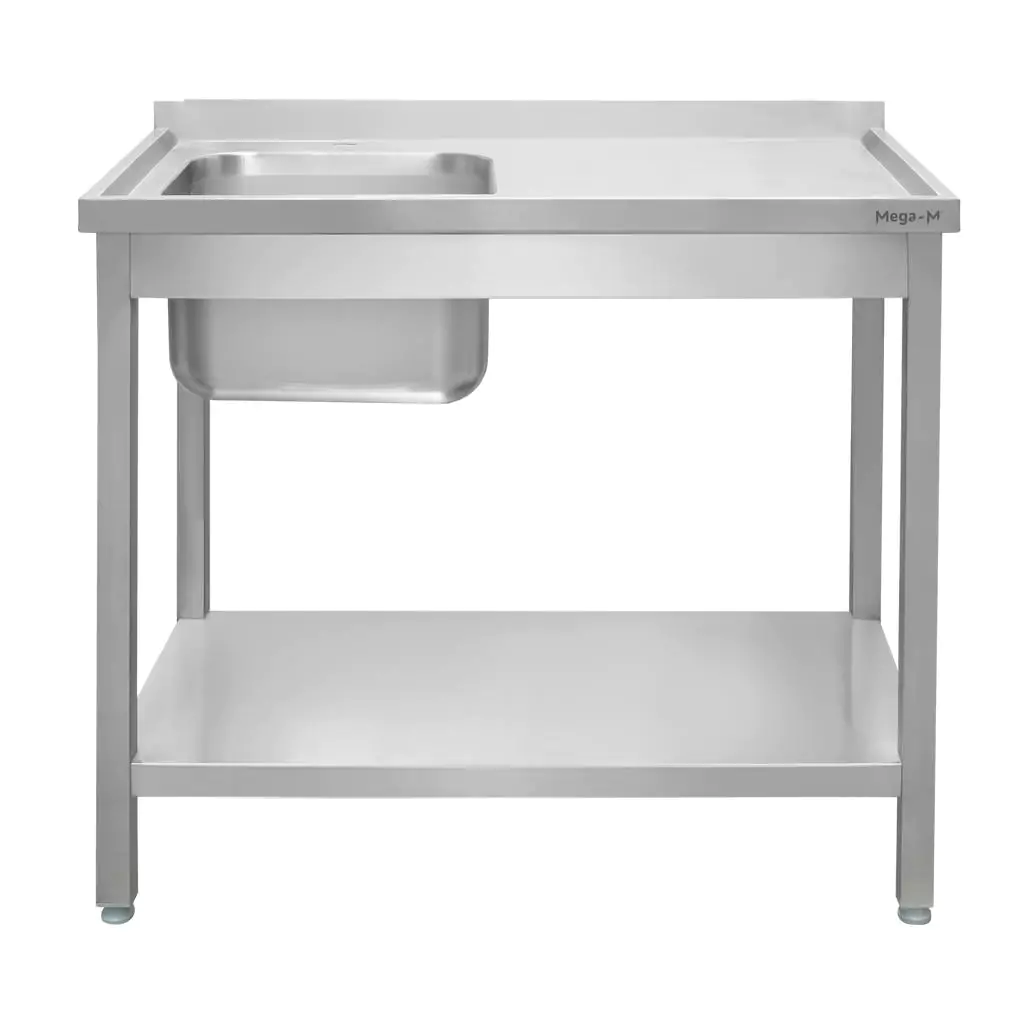 Chiuveta inox cuva stanga si raft 120x60x85cm [6]