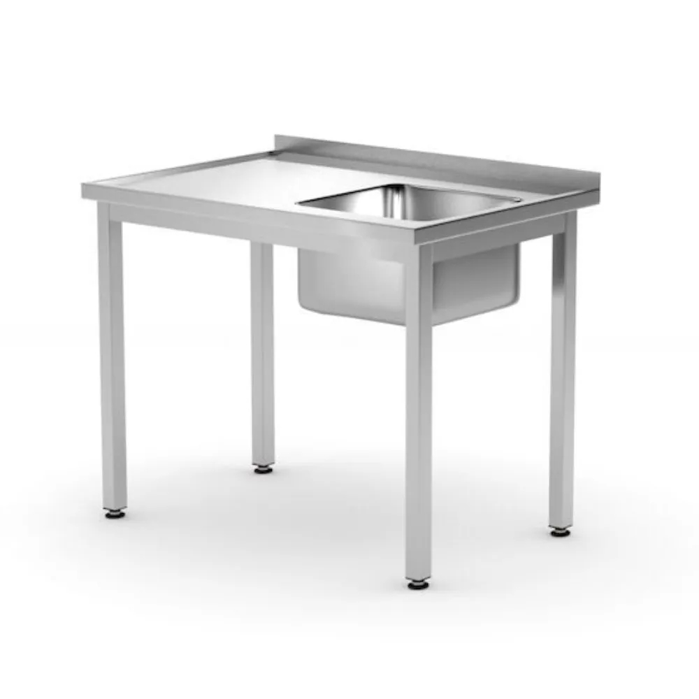 Spalatoare inox cu 1 cuva - Chiuveta inox dezasamblabila, perete, 100x70x85 cm