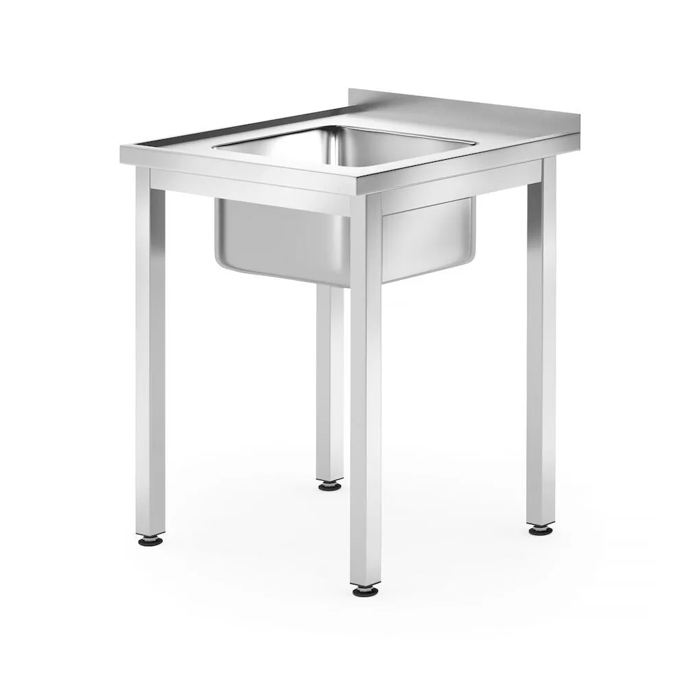 Spalatoare inox cu 1 cuva - Chiuveta perete, inox, sudata, 60x70x85 cm