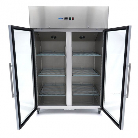 Congelator inox 1200 litri cu 2 usi sticla si 6 rafturi gn [4]