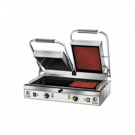 Gratare contact grill - Contact grill dublu cu placi ceramice netede, 230V, 3,4kW, PV55LL