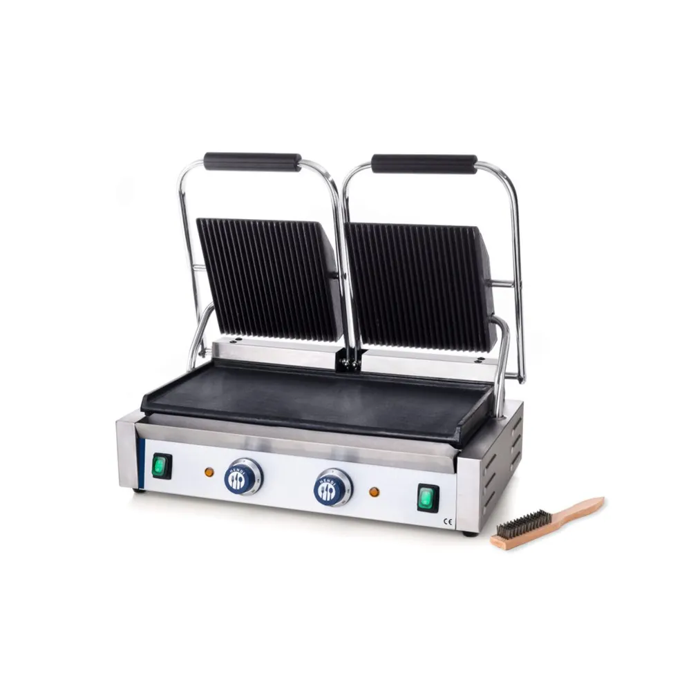 Gratare contact grill - Contact grill dublu, 3600W, partea superioara striata