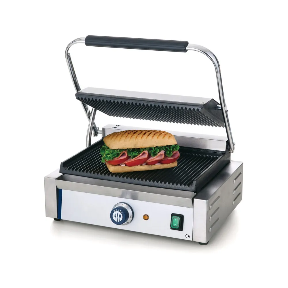 Gratare contact grill - Contact grill Panini, 2200W, striat, fonta cu invelis ceramic