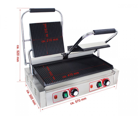 Contact grill panini dublu striat, 230V, 3,6kW, BKG7 [1]