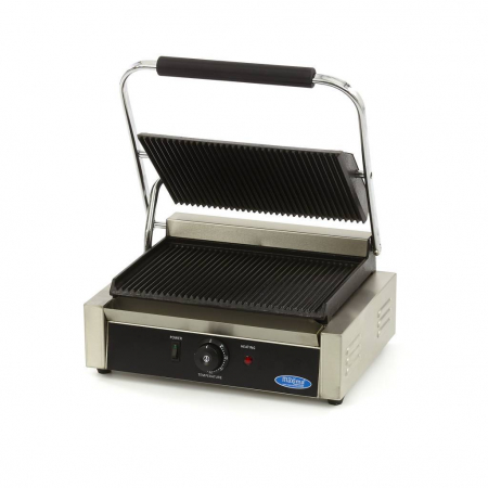 Gratare contact grill - Contact grill striat panini sandwich, 230V, 2200 W, 335×220 mm