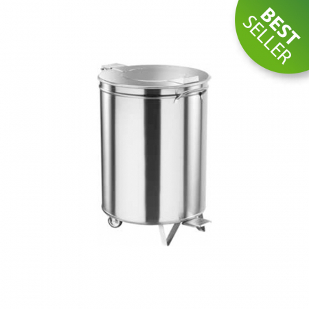 Cosuri gunoi inox - Container pentru deseuri pe roti de 100 litri, ø 460x700(h) mm, AV4668