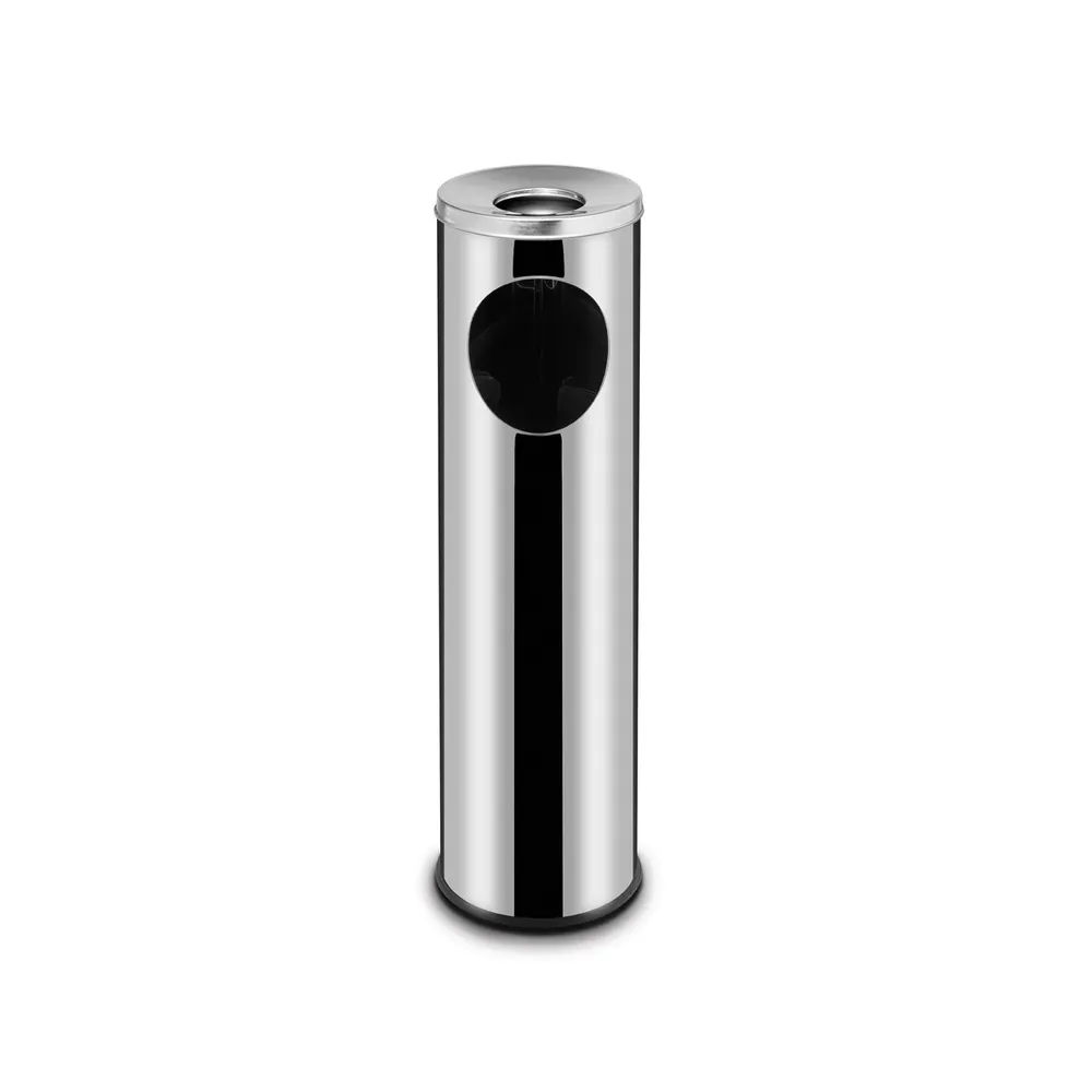 Cosuri gunoi inox - Cos de gunoi inox cu scrumiera, 15L, ø200x700mm