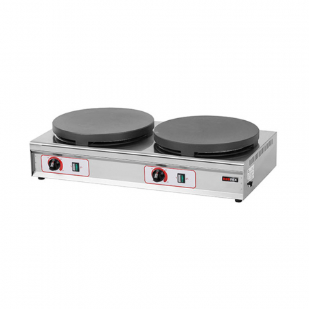 Plite clatite profesionale - Crepiera clatite, plita electrica 2x Ø350 mm, 760x380x190 mm, 4,4 kW, 400V, CRE235