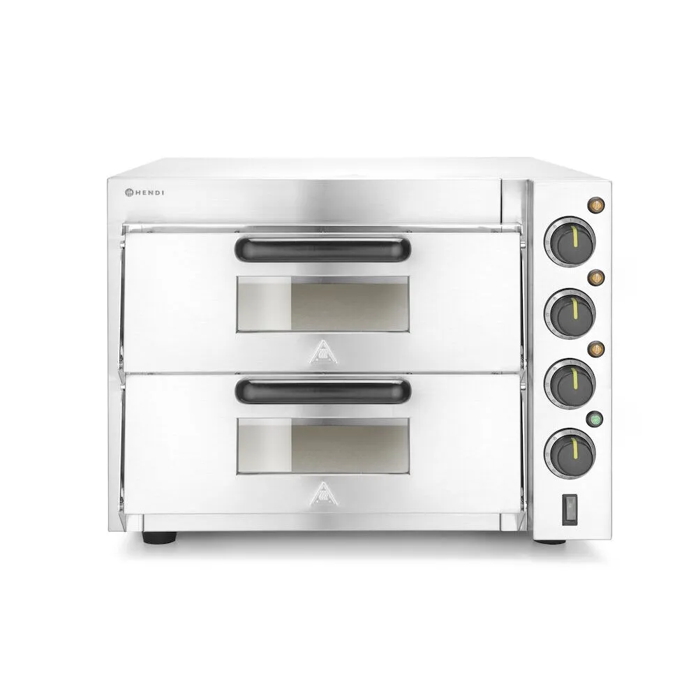 Echipamente Pizza - Cuptor pizza 2 camere, 3000W, piatra samota, timer