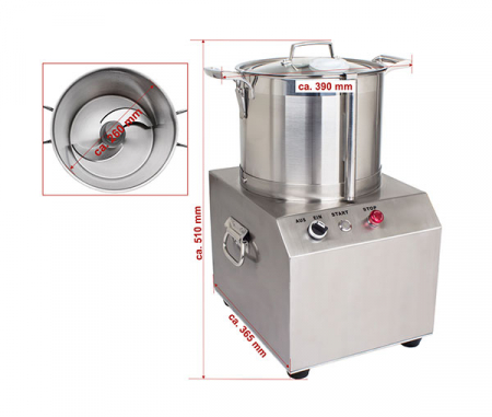 Cutter electric profesional 10 litri, 230V, 1,1kW, BKK-10 [3]