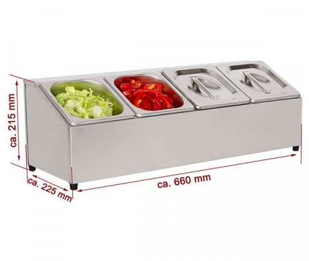 Cuve inox pentru ingrediente 4 GN1/6 BGN-4 [2]