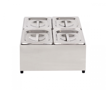 Tavi gastronomice inox - Cuve inox pentru ingrediente 4 GN1/6 BGN4-Duo