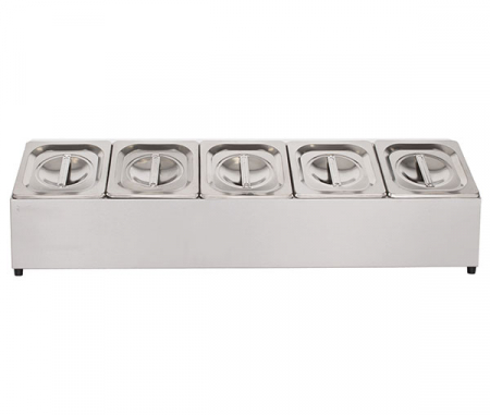 Tavi gastronomice inox - Cuve inox pentru ingrediente 5 GN1/6 BGN-5
