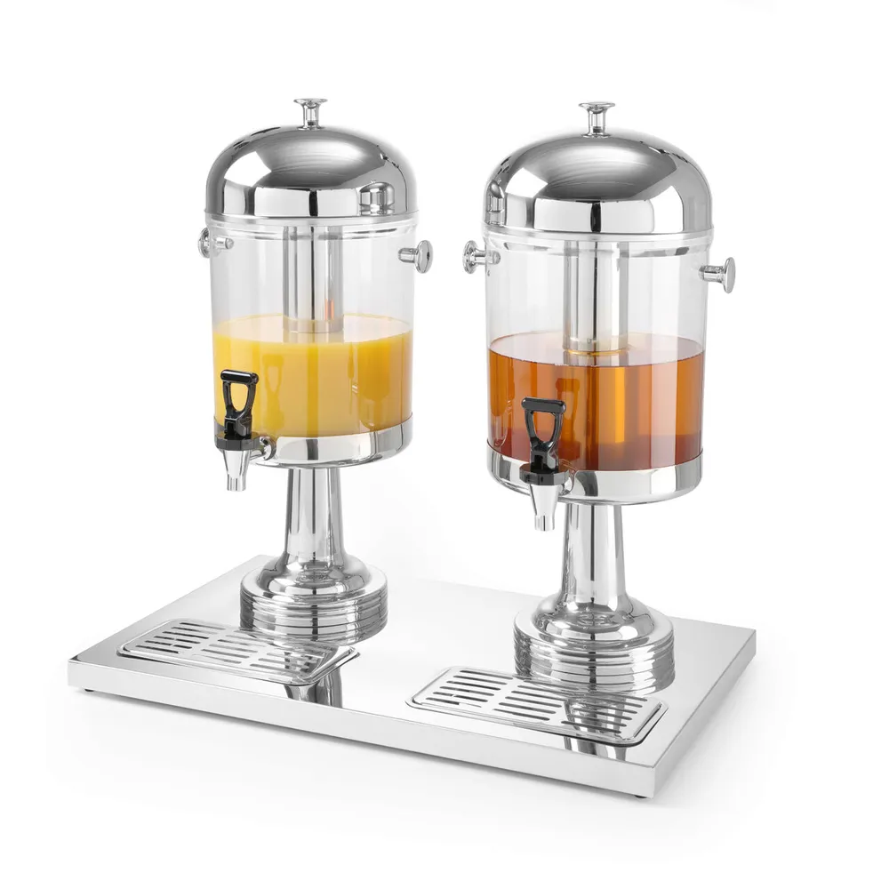 Bar si Terasa - Dispenser suc 2x8L, 16 litri, inox, racire cu gheata