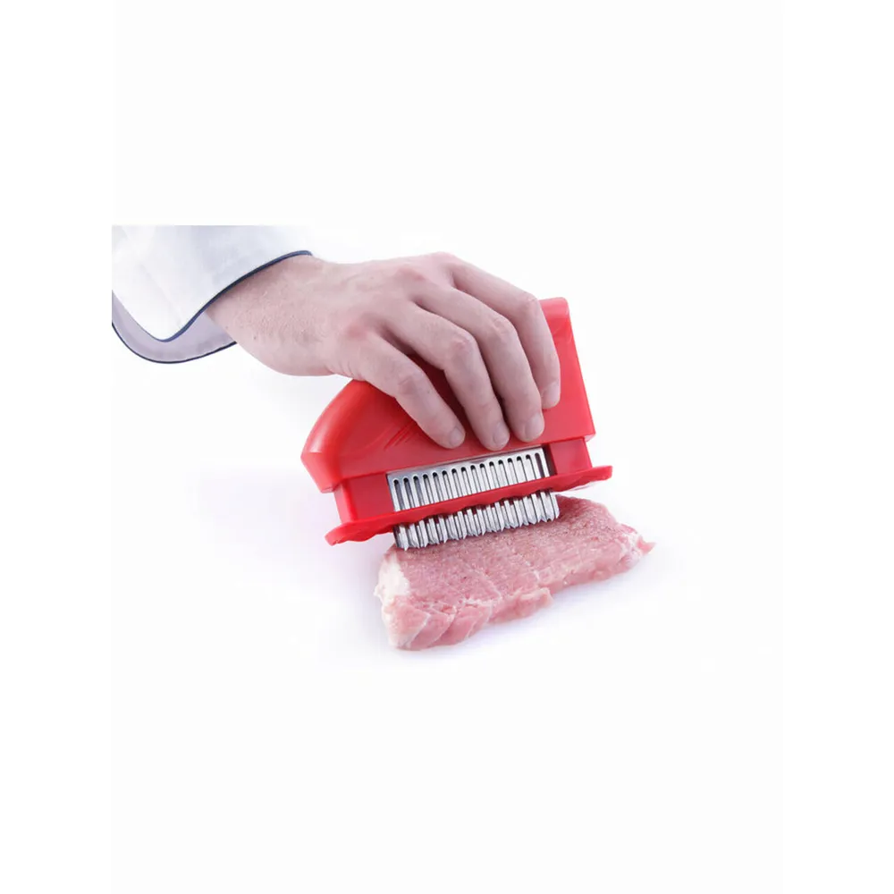 Dispozitiv fragezire carne, 51 lame inox, rosu, 15x4x12cm [2]