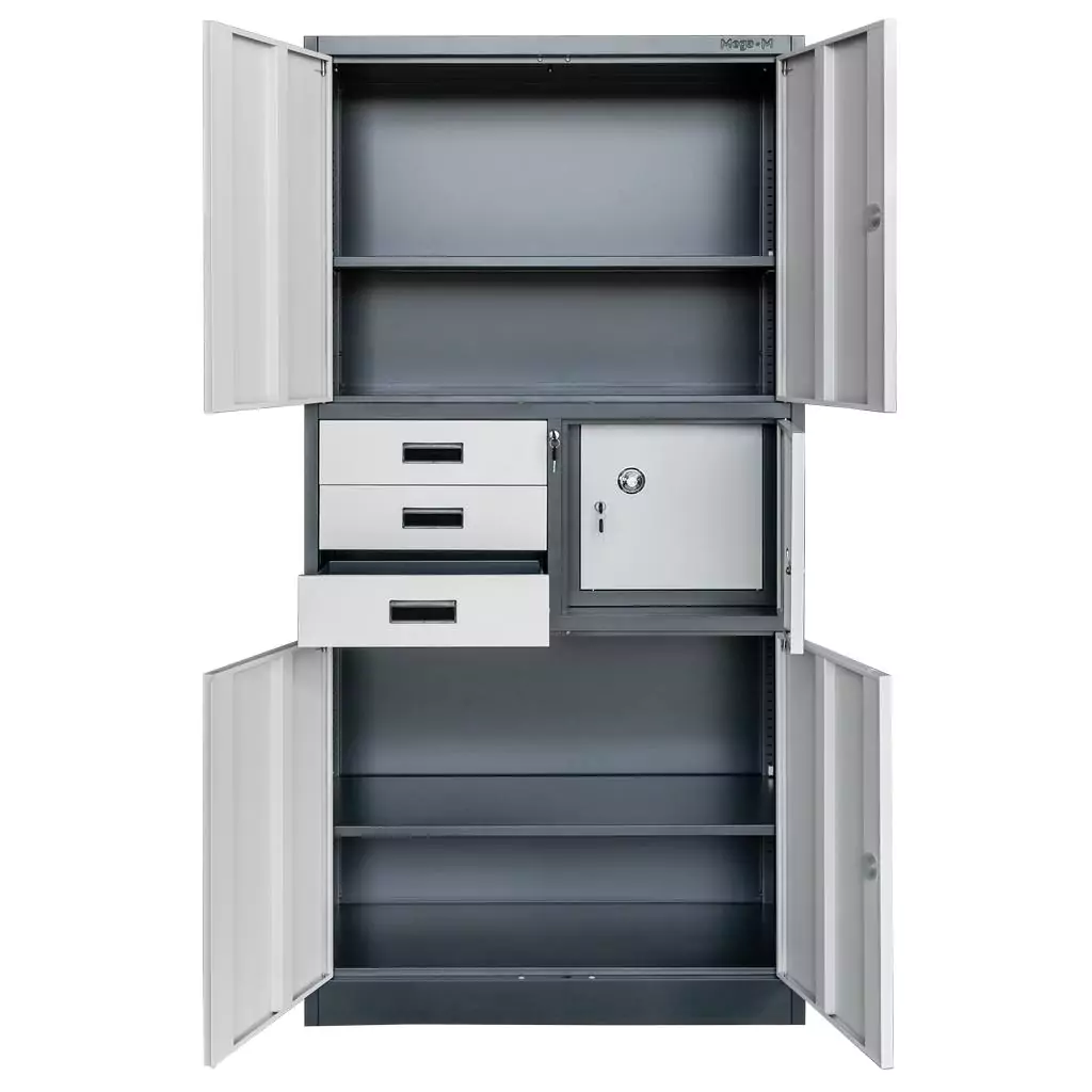 Dulap arhive cu seif, grafit/gri, 90x40x185cm [5]