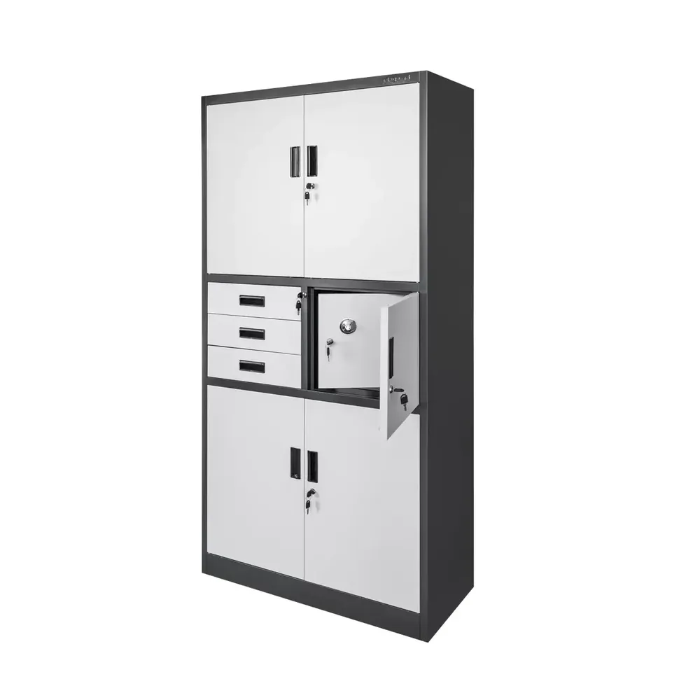 Dulapuri metalice pentru documente - Dulap arhive cu seif, grafit/gri, 90x40x185cm