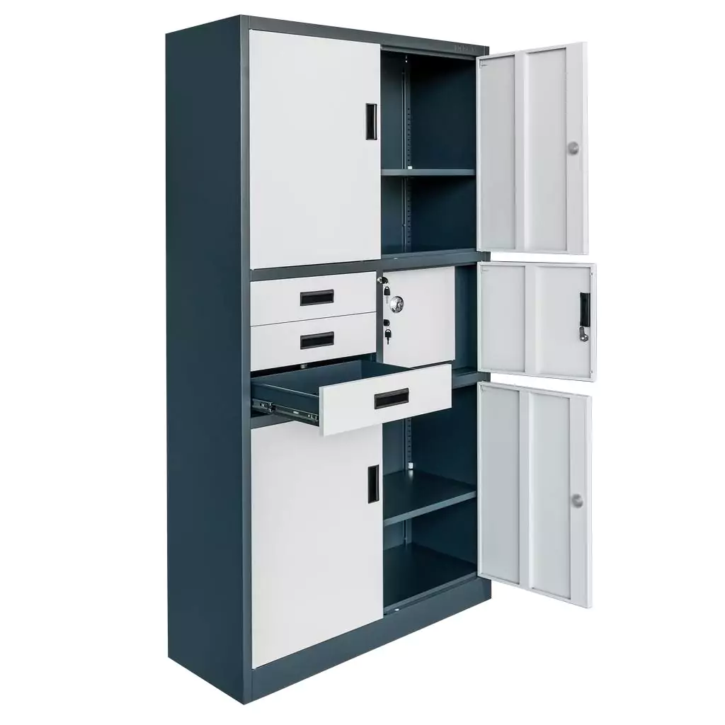 Dulap arhive cu seif, grafit/gri, 90x40x185cm [4]