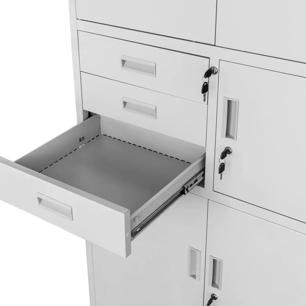 Dulap arhive cu seif, gri, 90x40x185cm [7]