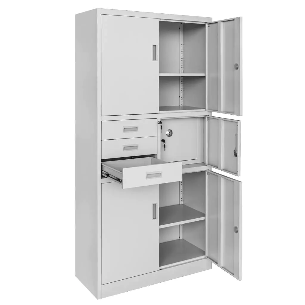 Dulap arhive cu seif, gri, 90x40x185cm [4]
