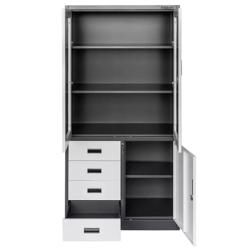 Dulap arhive cu sertare, grafit/gri, 90x40x185cm [1]