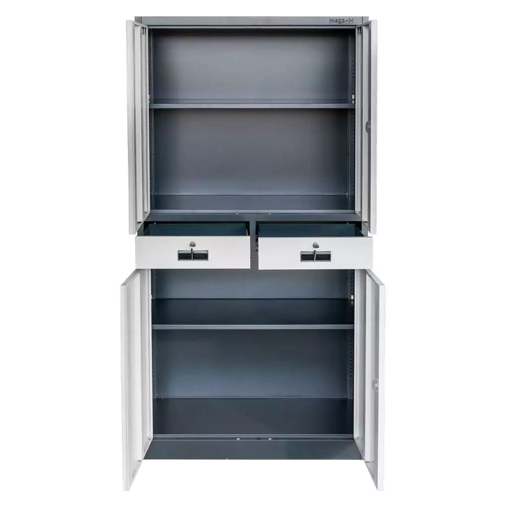 Dulap birou cu sertare, grafit/gri, 90x40x185cm [3]