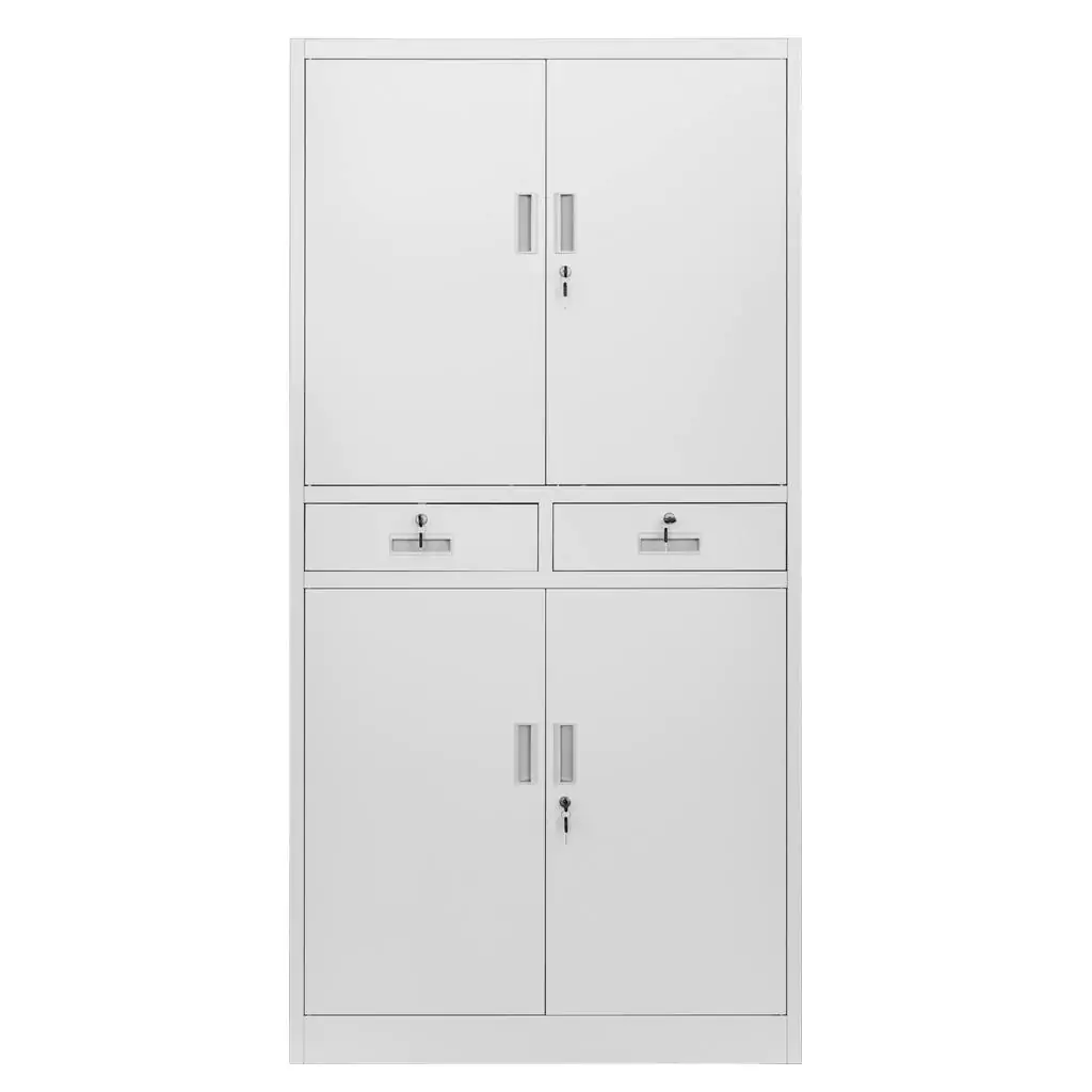 Dulap birou cu sertare, gri, 90x40x185cm [5]