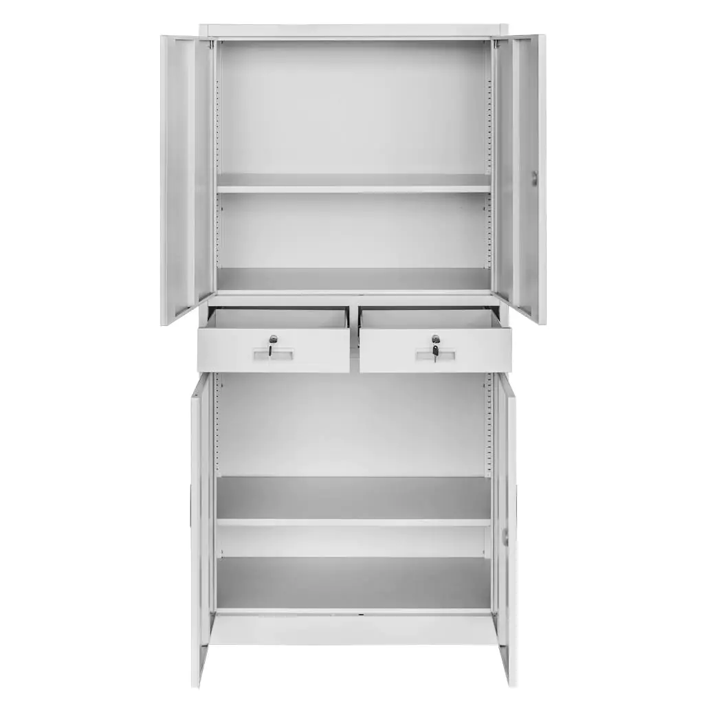 Dulap birou cu sertare, gri, 90x40x185cm [6]