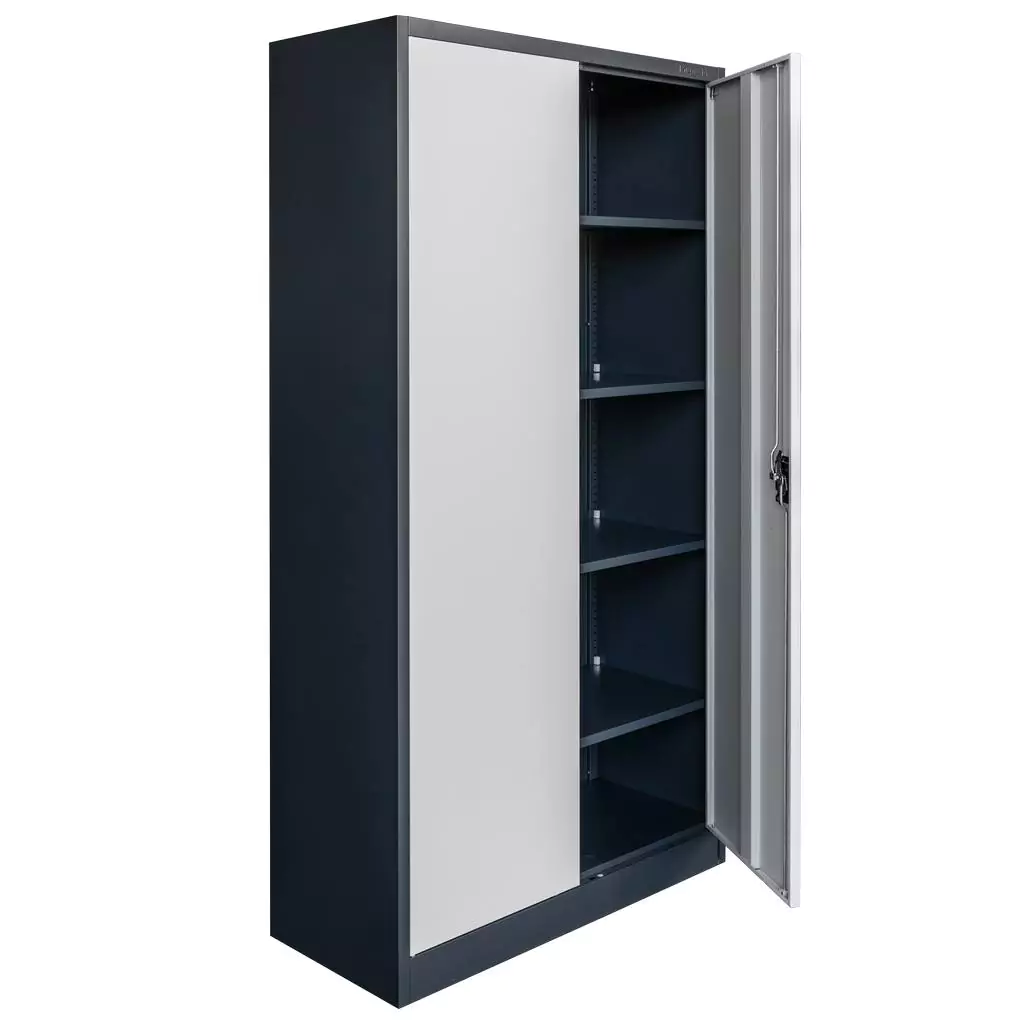 Dulap birou, grafit/gri, 90x40x185cm [2]