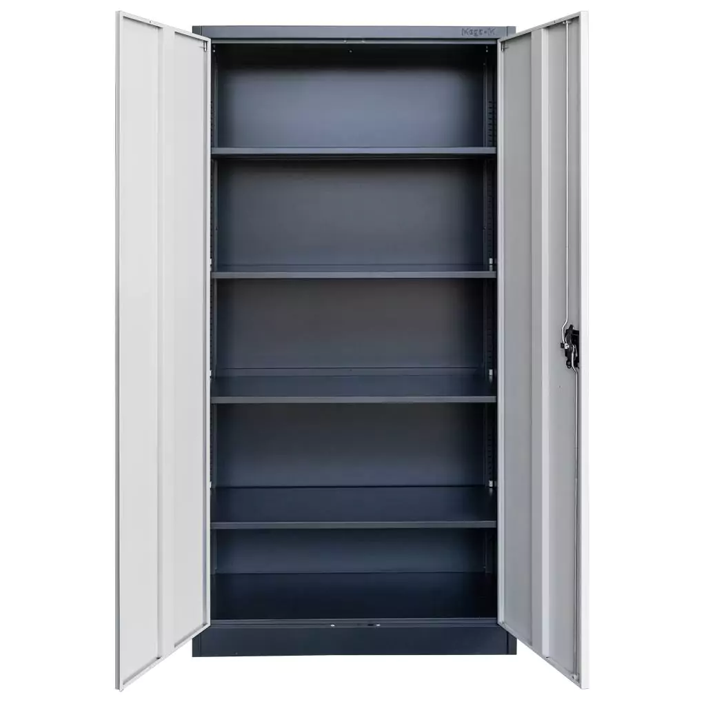 Dulap birou, grafit/gri, 90x40x185cm [3]