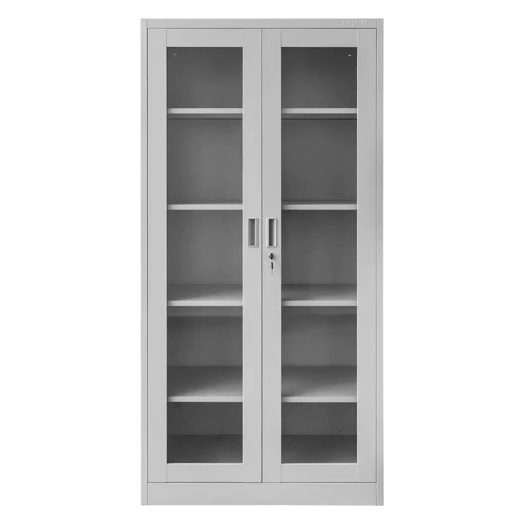 Dulap birou usi sticla, gri, 90x40x185cm [1]