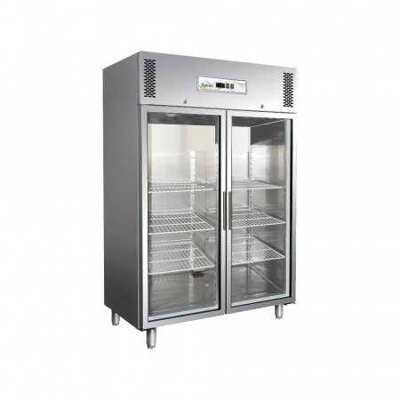 Echipamente Frigorifice - Dulap frigorific inox cu 2 usi din sticla, GN2/1, 1325 litri, -2+8°C
