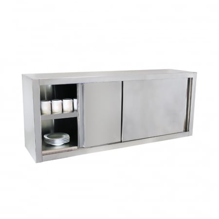 Dulapuri de perete inox - Dulap inox suspendat cu usi glisante 1400x400x650 mm BWS140