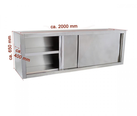 Dulap inox suspendat cu usi glisante 1800x400x650 mm BWS180 [1]