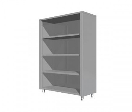 Dulapuri verticale inox - Dulap vertical deschis din inox cu 4 polite, latimea 700 mm