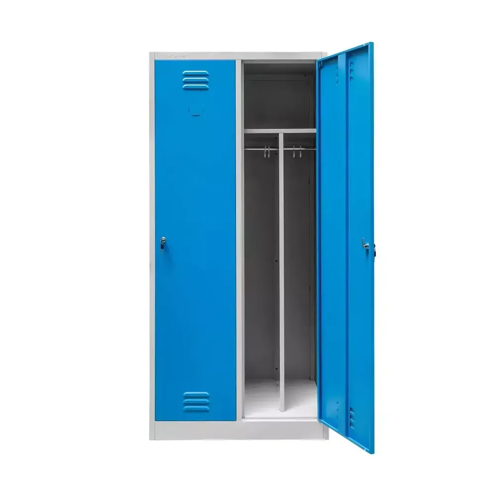 Dotari comerciale - Dulap vestiar 2 usi, cu rafturi, gri/albastru, 80x50x180cm
