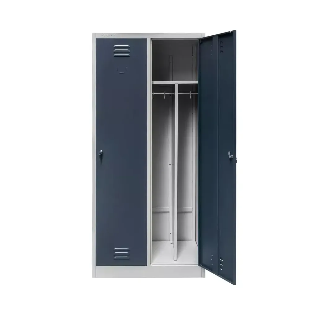 Dotari comerciale - Dulap vestiar 2 usi, cu rafturi, gri/grafit, 80x50x180cm