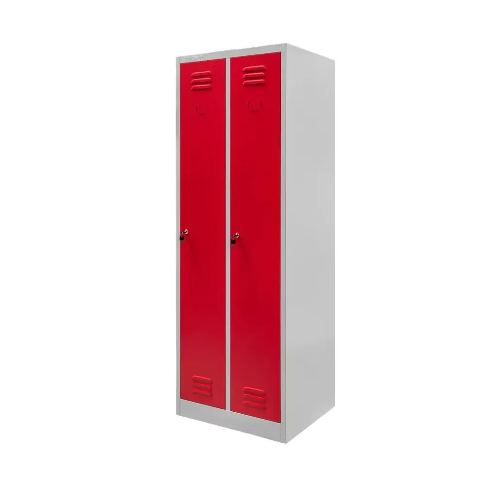 Dotari comerciale - Dulap vestiar 2 usi, gri/rosu, 60x50x180cm