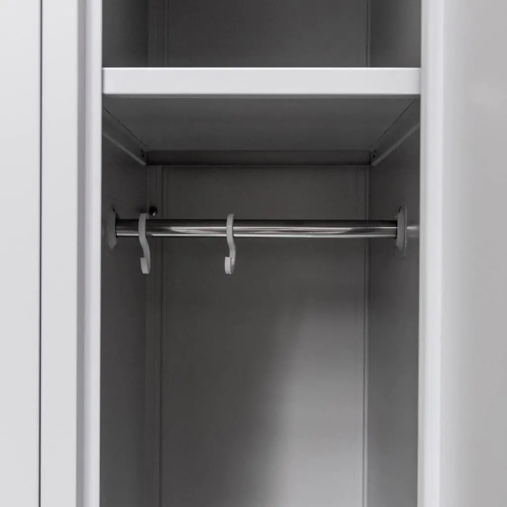 Dulap vestiar 3 usi, gri, 90x50x180cm [7]