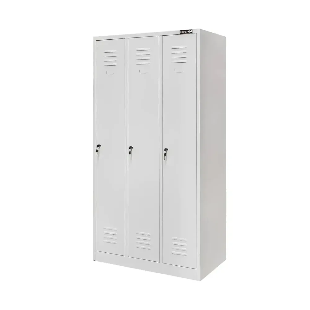 Dotari comerciale - Dulap vestiar 3 usi, gri, 90x50x180cm