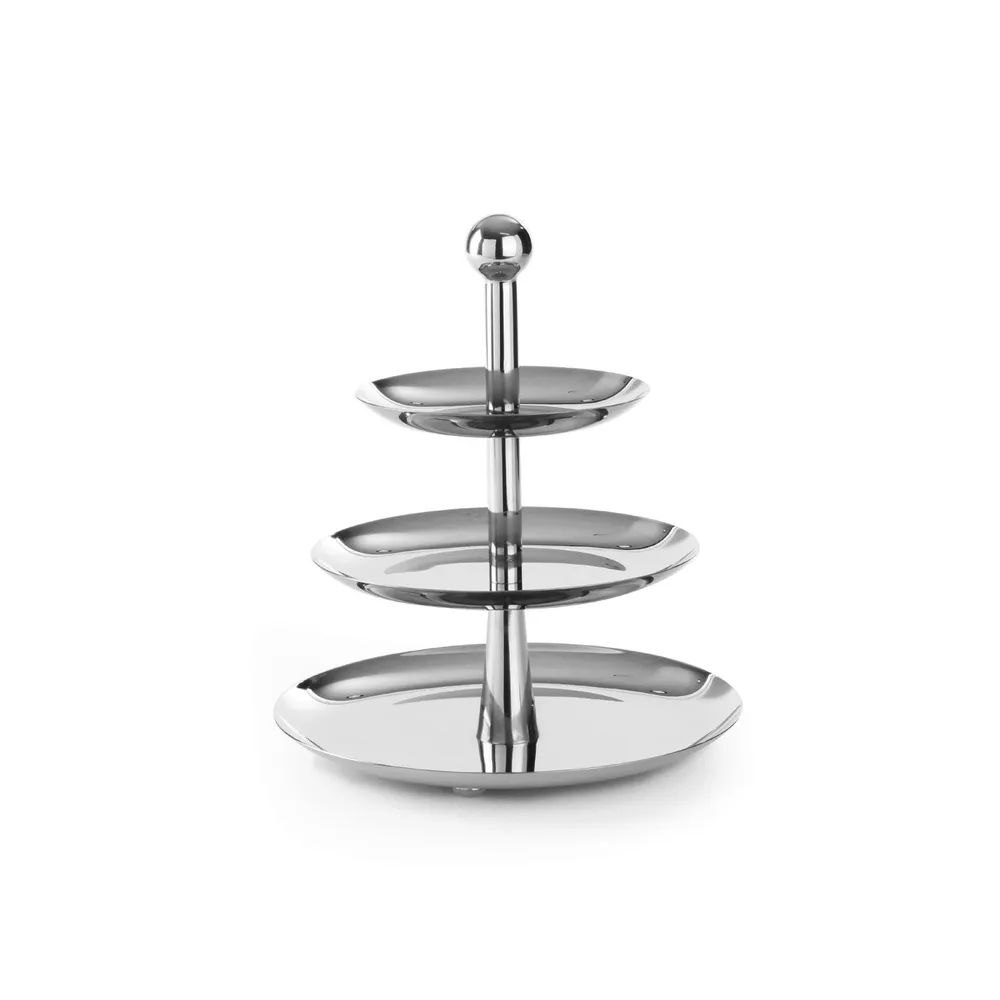 Autoservire - Etajera din inox, cu 3 tavi, pentru servire, 320 mm inaltime
