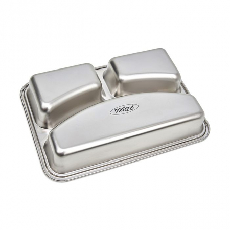Farfurie 3 compartimente inox, compatibila cu masina de spalat vase [3]
