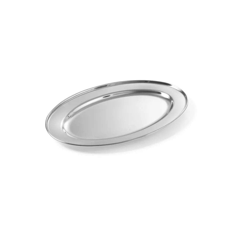 Autoservire - Farfurie ovala inox, 350x220 mm, pentru servire carne