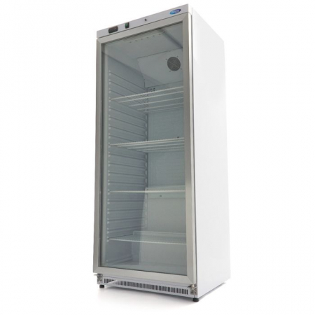 Dulapuri frigorifice profesionale - Frigider 600 litri alb cu geam si 4 rafturi reglabile cu control led